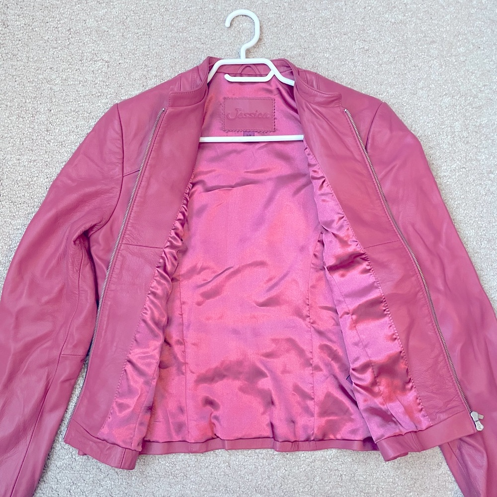 NWOT Lipstick Pink Leather Jacket